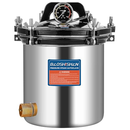 Bote de presión eléctrico de 18 litros de acero inoxidable de 19 cuartos de galón portátil para cultivo de hongos, conservas de tarro de 1.2 KW 110 V