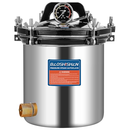 Bote de presión eléctrico de 18 litros de acero inoxidable de 19 cuartos de galón portátil para cultivo de hongos, conservas de tarro de 1.2 KW 110 V