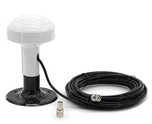 Antena GPS marina reemplazo de antena para Garmin GPSMAP GDU GNC NavTalk Pilot StreetPilot AIS barco navegación receptor Fishfinder Sounder+cable de 26 pies conector TNC adaptador BNC+base de