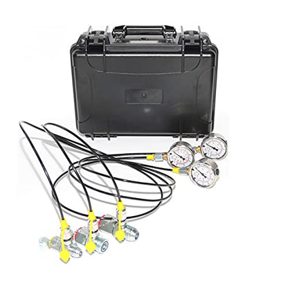 XZT Kit de acoplamiento de prueba de presión hidráulica 60C, juego de manómetros de presión, manguera de prueba, BSPP ORFS JIC hidráulica giratoria juego de tees para EE.UU. Marca japonesa europea maquinaria de construcción de excavadoras