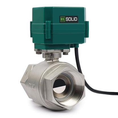 U.S. Solid Válvula de bola motorizada de 2 "con válvula de bola eléctrica de acero inoxidable 110VAC de EE. UU., Retorno automático, normalmente cerrado