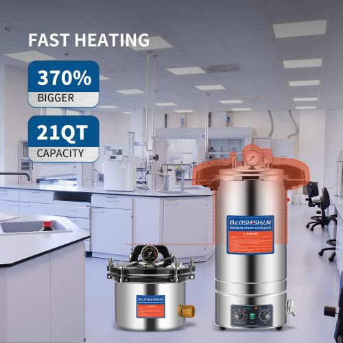 Autoclave Autoclave automática de acero inoxidable de 25 cuartos de galón para cultivo de hongos, tarro y equipo