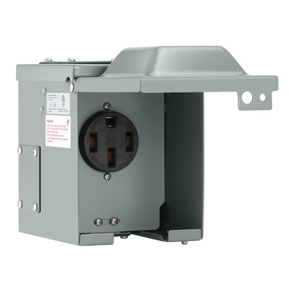 LENZ Caja de toma de corriente NEMA 14-50 de 50 amperios, 125/250 V, receptáculo con cerradura resistente a la intemperie, certificado de seguridad ETL, para vehículos eléctricos, caravanas,