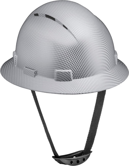 Acerpal Casco duro OSHA con diseño de fibra de carbono ventilada de ala completa con suspensión de 6 puntos (opciones 1)