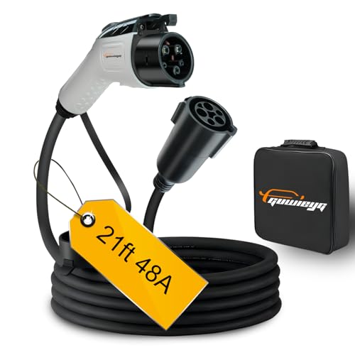 Extension Cable Compatible with All SAE J1772 EV Chargers, 21ft Max 250V 48A EV Charging Cable Extension for Home and Outdoor Electric Car Charging
