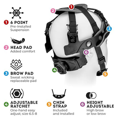 Acerpal Casco duro OSHA con diseño de fibra de carbono ventilada de ala completa con suspensión de 6 puntos (opciones 1)