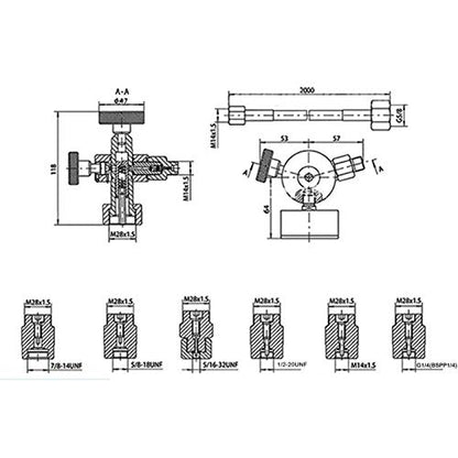 XZT GK-01 Sistema de carga de nitrógeno acumulador hidráulico, kit de prueba de presión de nitrógeno, herramientas de carga de gas