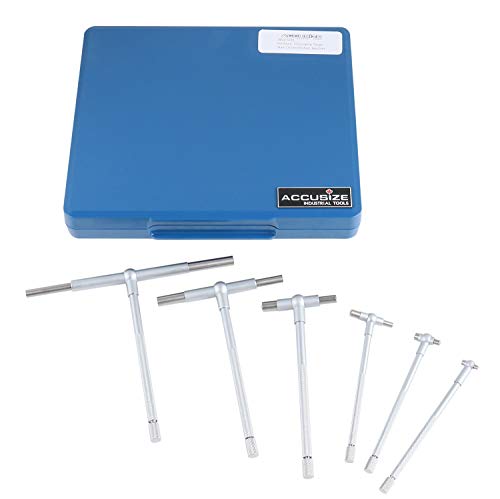 Accusize Industrial Tools Premium 5/16'' - 6", 6ps/Set Juego de medidores telescópicos, acabado en cromo satinado, 3602-5018