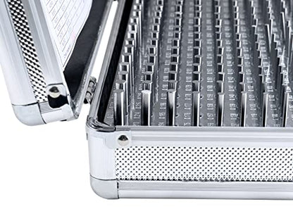 Accusize Industrial Tools - Juego de medidores de pines ZZ de precisión de 190 piezas, 0.061" a 0.250", 2" de longitud, tratado térmicamente, 60-62 RC, con caja de aluminio, M1(-) A