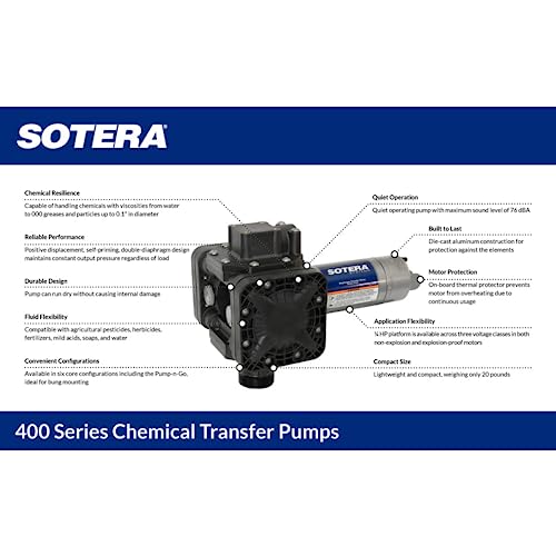 Fill-Rite SS470B - Bomba de transferencia química de 115 V CA con montaje IBC, manguera y tubo de succión, bomba de transferencia de fluidos viscosos de alta resistencia, soporta uso continuo