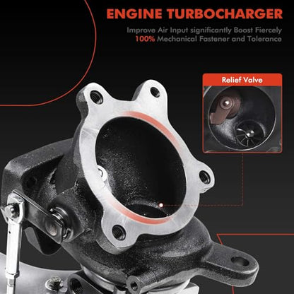 A-Premium - Kit completo de turbocompresor turbo izquierdo y derecho, con actuador y junta de desagüe, compatible con Ford Explorer, Flex, interceptor policial, Tauro, MKS, MKT, 3.5L, repuesto #