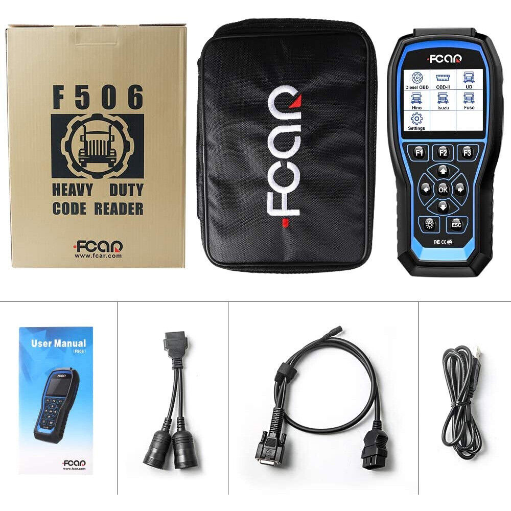 FCAR F506 Heavy Duty Truck OBD Scanner All Systems HD Diesel ABS SRS Diagnostic