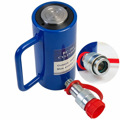 AZMCNC - Cilindro hidráulico de 20 toneladas de acción única de 4 pulgadas de carrera 20T cilindro hidráulico gato elevador Ram portátil de acción única cilindros de elevación con carrera de 100 mm