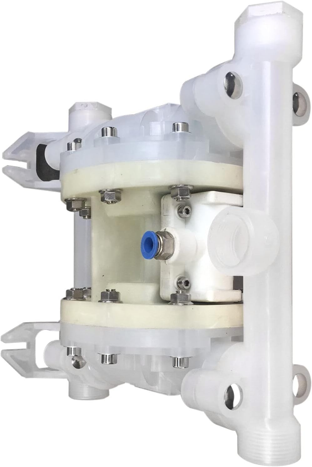 Bomba de diafragma de 3t/h de flujo de 0.23 pulgadas NPT de doble diafragma de 101 PSI de plásticos de ingeniería, bomba de transferencia neumática industrial, resistente a la corrosión QBY4-1599
