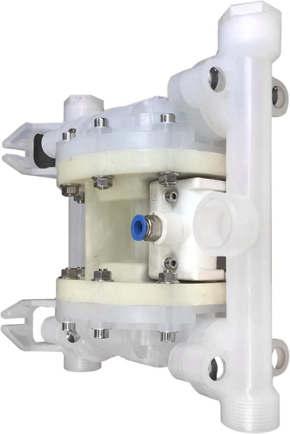 Bomba de diafragma de 3t/h de flujo de 0.23 pulgadas NPT de doble diafragma de 101 PSI de plásticos de ingeniería, bomba de transferencia neumática industrial, resistente a la corrosión QBY4-1599
