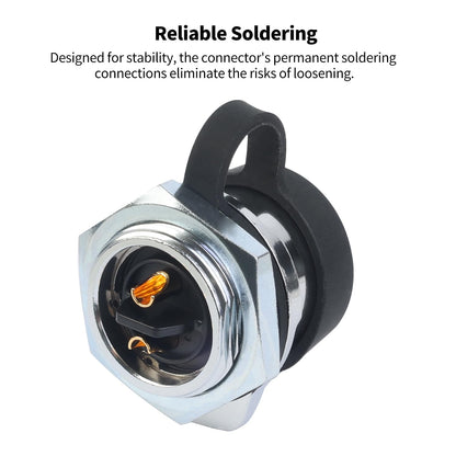 CNLINKO LP-20 2 Pin IP68 Conector impermeable M20 Macho Enchufe hembra Bloqueo rápido Conector circular de 2-12 pines para iluminación de escenario Cableado de panel solar (2 pines)