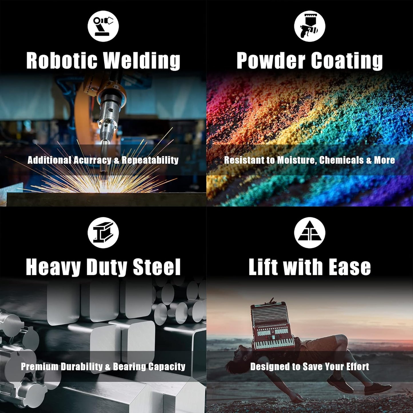 Torin ATA92006B - Gato de Botella hidráulica de Aire neumático de 20 toneladas (40 Libras) de Capacidad con Bomba Manual para Camiones, Color Negro