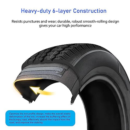 Paquete de 2 neumáticos de remolque 480-12 4.80x12 4.80-12 4.8-12 4.8-12 con llantas de 12 pulgadas, 5 lengüetas en 4.5 pulgadas, rango de carga C 6PR