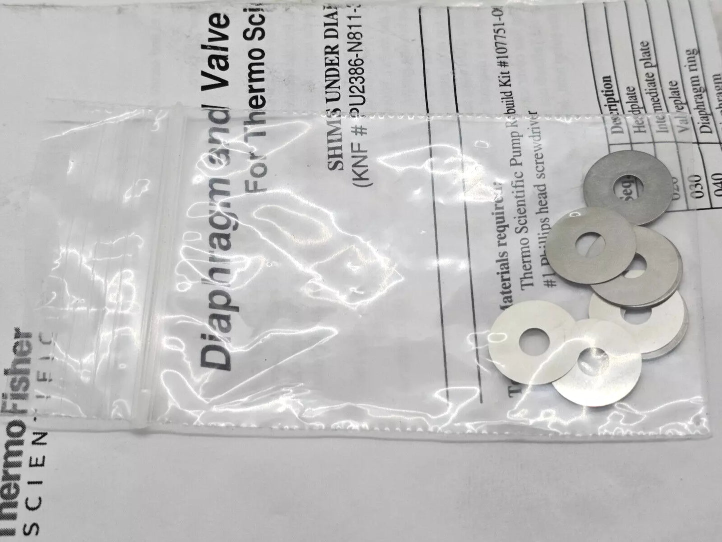 NUEVO Kit de reconstrucción de bomba Thermo Fisher Scientific 107751-00 10775100