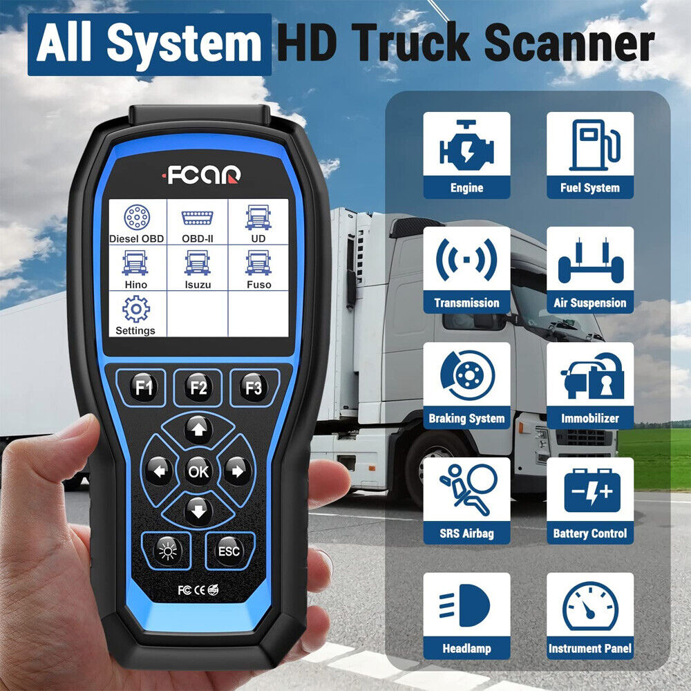 FCAR F506 Heavy Duty Truck OBD Scanner All Systems HD Diesel ABS SRS Diagnostic