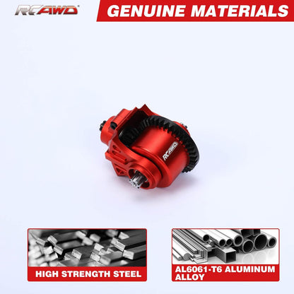 RCAWD Full Metal Gear F/R Juego de módulos de transmisión 1/10 Arrma Bigrock Granite Kraton Outcast Senton Vorteks 1/8 Infracción Typhon Vendetta Piezas de actualización (rojo)