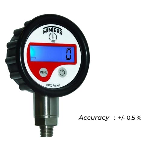DPG Medidor de presión de neumáticos digital certificado de agua calibrada para vacío hidráulico y medidor de presión HVAC (rango: -14.50 a 362.59 PSI) (-1 a 25 bar) para HVAC, aceite y gases