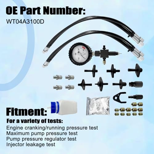 Kit de probador de presión de bomba diesel de carril común de 2000 bar y espacios en blanco de tubería de inyector # WT04A3100D