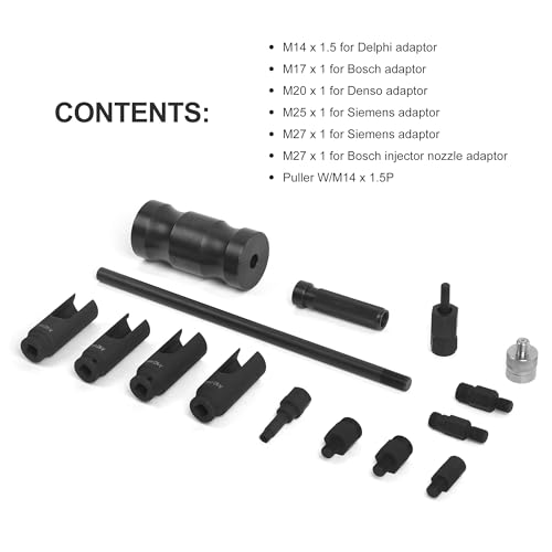 Extractor de inyector diesel y adaptador de carril común Kit de eliminación de martillo deslizante