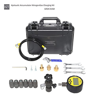 XZT GK-01SD Sistema de carga de nitrógeno acumulador hidráulico, kit de prueba de presión de nitrógeno, herramientas de carga de gas