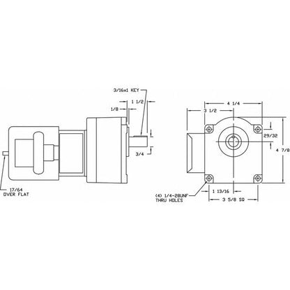 DAYTON Motor de engranajes de CA 1LPW7, 91 rpm, TEFC, 115/230V