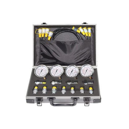 XZT Juego de manómetros de presión hidráulicos de 60 m, manguera de prueba, kit de acoplamiento de prueba de presión hidráulica, herramientas de reparación hidráulica para EE.UU., maquinaria de construcción de excavadoras de marca europea