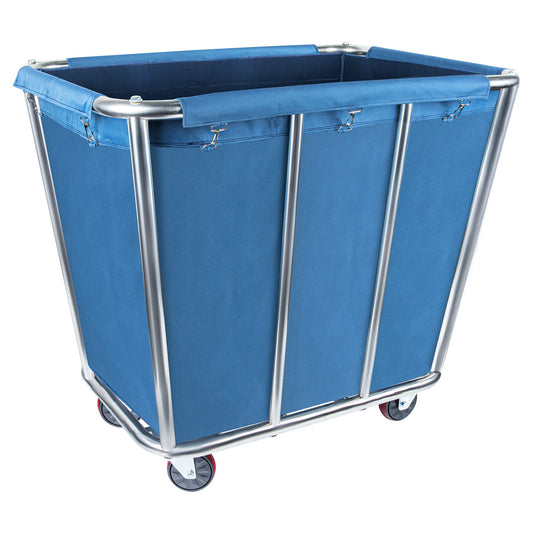 Carrito de lavandería comercial con ruedas de 4 pulgadas, cesta de lavandería grande, resistente, 10 arbustos (350 l), cesta grande industrial con bolsa de forro extraíble, capacidad de peso de 260 libras