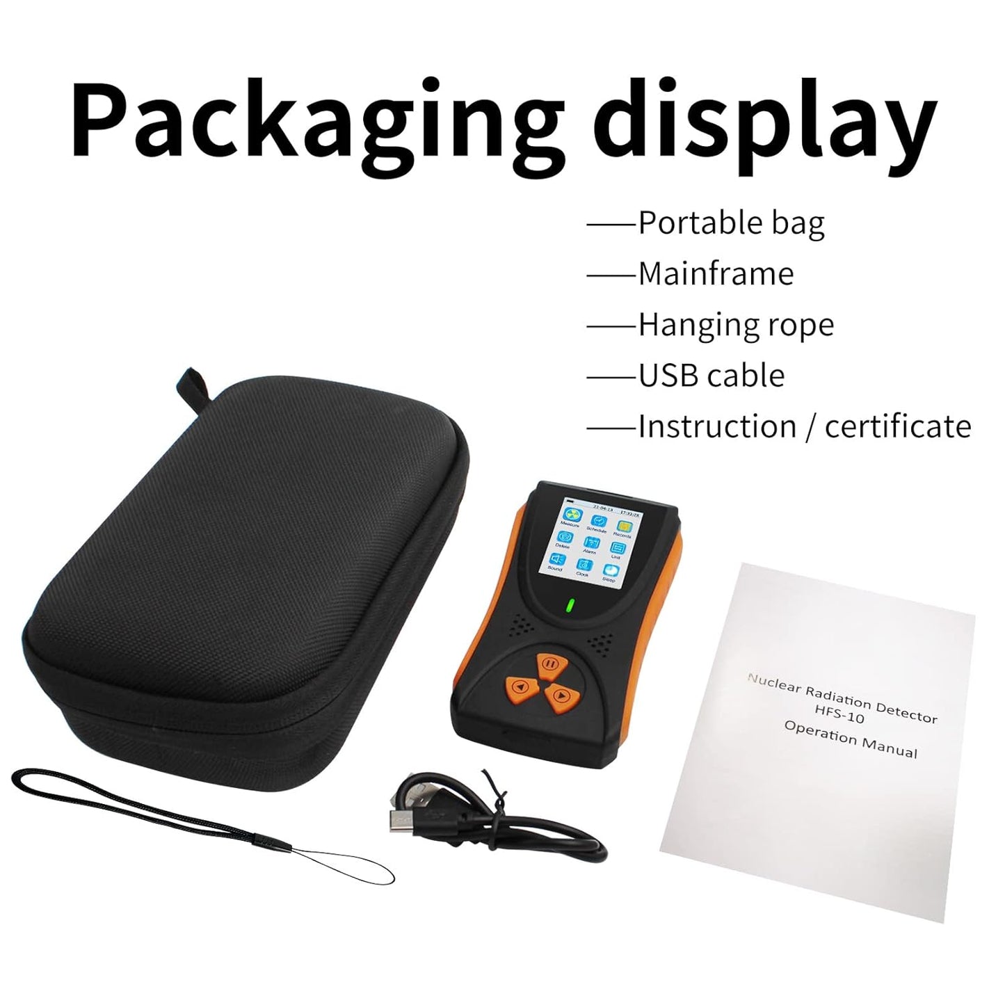 Geiger - Detector de radiación nuclear de contador, dosímetro personal CHNADKS actualizado, monitor de radiación portátil de rayos X gamma beta, funciona con pilas (0.08uSv - 50mSv)