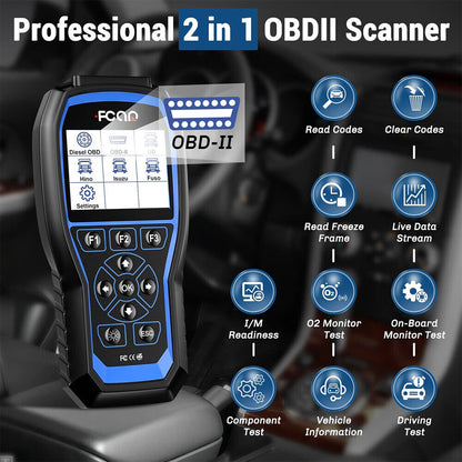 FCAR F506 Heavy Duty Truck OBD Scanner All Systems HD Diesel ABS SRS Diagnostic
