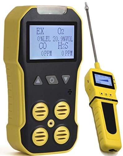 4 Monitor de Gas + Bomba de Forensics Detectors | Certificado de Calibración NIST de EE. UU. | Recarga USB | 4 Gas con Sonda para Espacios Confinados | MODELO: FD-4A-PUMP
