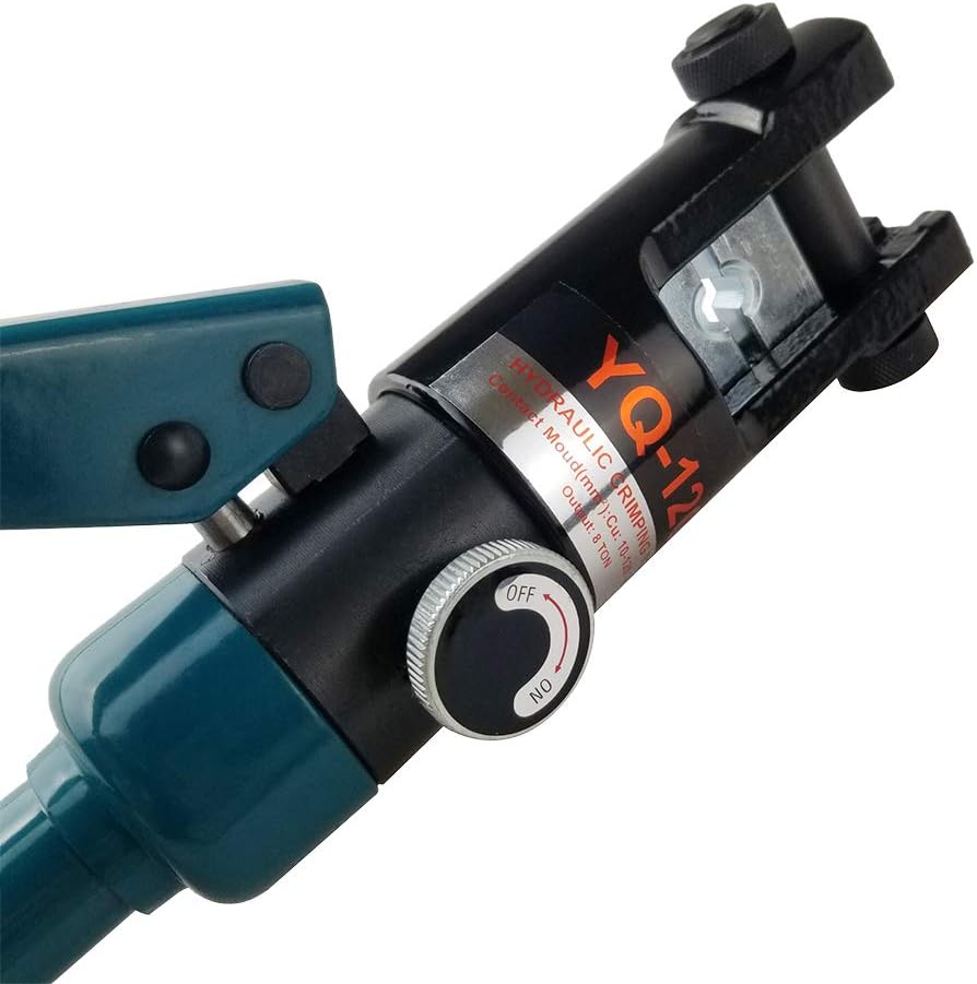 Juego de herramientas para cables hidráulicos industriales de 16 toneladas de 9 AWG a 600 MCM de cable de terminal eléctrico incluye 13 pares de juegos de troqueles