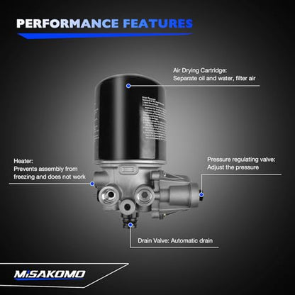 R955205 - Secadores de aire de coche de 12 V, para Meritor-Wabco System Saver 1200 Wabco SS1200 Volvo Kenworth Cascadia Peterbilt 379 Otros camiones autobús RV para Peterbilt Interior Cab