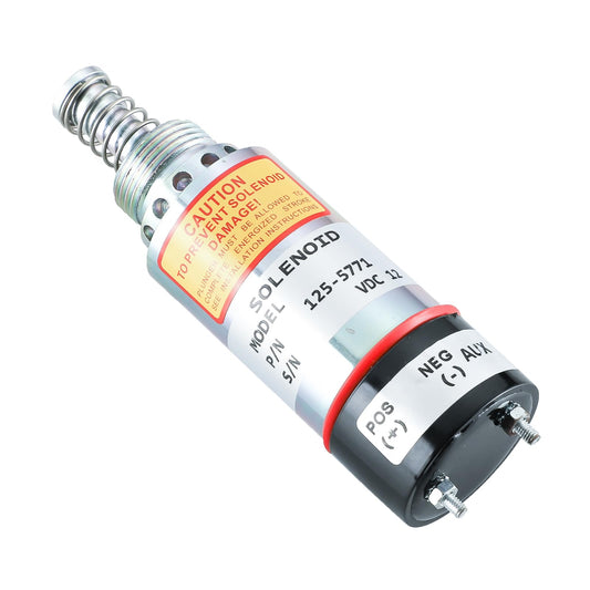 125-5771 Solenoide de apagado de combustible 9X-5312 FSS0070 para Caterpillar Engine 3114 3116 3126 Pavimentadora de asfalto AP-1000 AP-1050 2 terminales 12VDC