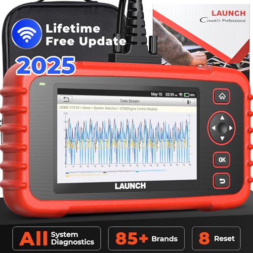LAUNCH CRP129X Plus 2025 OBD2 herramienta de diagnóstico, escáner de coche de todo el sistema, 8 reinicio de codificación del inyector/acelerador/acelerador/SAS/aceite/EPB/BMS/TPMS reset escáner de