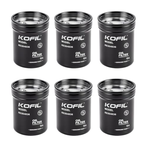 Paquete de 6 filtros de aceite Generico para motor RE504836, para tractores: Números de repuesto: Sustituye a LF16243, RE507522, RE502513, B7322, P550779, 57750 Calidad OEM