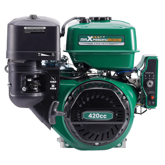 Motor horizontal de gasolina de 4 tiempos y 15 HP y 420 cc con arranque eléctrico para karts 8M0N2B