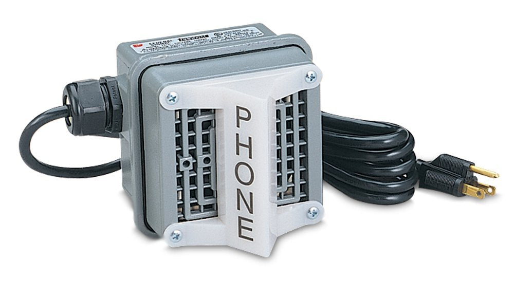 Federal Signal TELC-120 Telecom - Dispositivo de extensión telefónica para telefonía con bocina, montaje en superficie, 120 VAC, gris