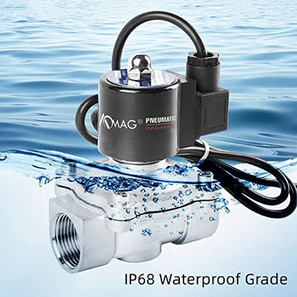 Válvulas solenoides de fuente de agua normalmente cerradas, válvula solenoide eléctrica subacuática de acero inoxidable NPT AC 110V VITON para agua, aire, aceite, combustible