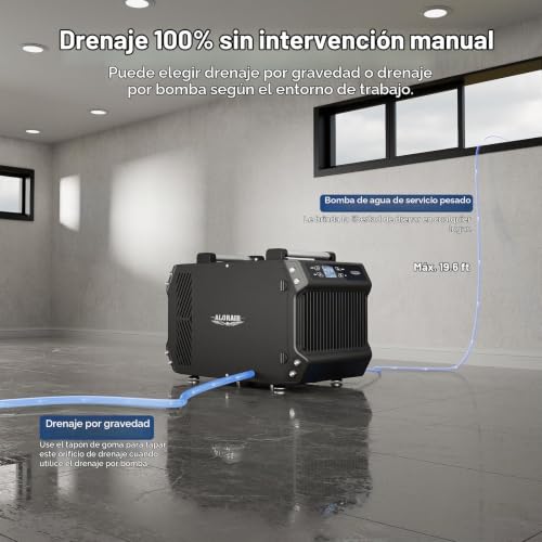 ALORAIR Galaxy 85P Deshumidificadores de espacio de acceso con bomba, deshumidificador comercial de 180 pintas para sótanos con manguera de drenaje, deshumidificador para espacios de arrastre de la industria con