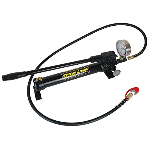 AMZCNC Bomba de mano hidráulica de 10000 Psi con manómetro de presión 2 velocidades, bomba de elevación hidráulica (CP-700-2)