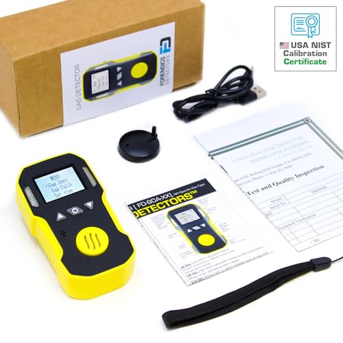 Monitor H2S de Forensics | Calibración y certificado NIST de Estados Unidos | A prueba de polvo y explosiones | Recarga USB | Alarmas de sonido, luz y vibración | 0-100 ppm H2S | ‎FD-90A-H2S