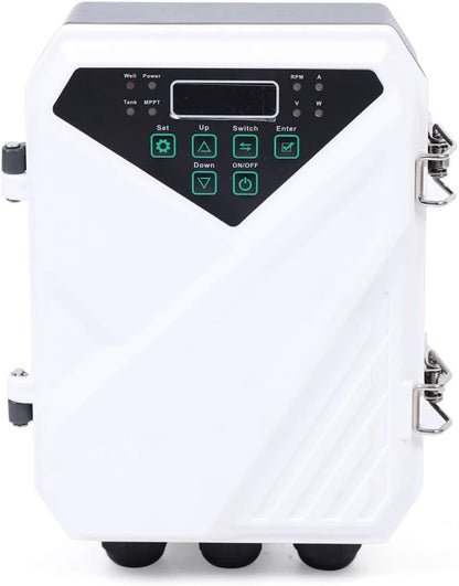 Bomba sumergible solar de pozo profundo de 3 pulgadas, 24 V, 270 W, bomba de agua solar sumergible de acero inoxidable para riego agrícola + kit de controlador MPPT 3FLS1.8/100-D24/270 (24 V 270 W)