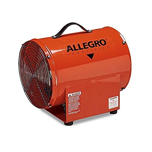 Allegro Industries 9509‐01 EX Soplador axial, 12" Ventilador de tres aspas de poliimida reforzado con vidrio antiestático (PAGAS), con buje de aluminio 1/3HP 115V CA, 60Hz