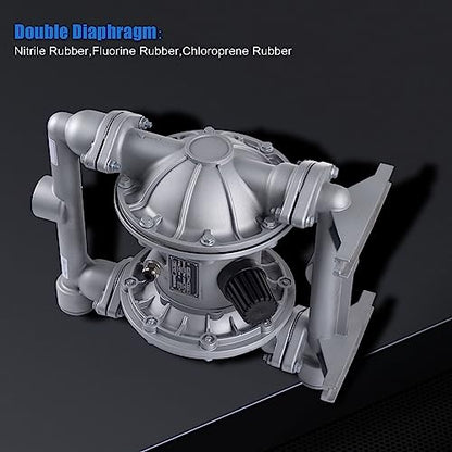 Bomba neumática de doble diafragma de 1-1/2 pulgadas de entrada/salida bomba de transferencia de aceite residual para productos químicos QBK-40 50 GPM de doble diafragma de polipropileno de hule de