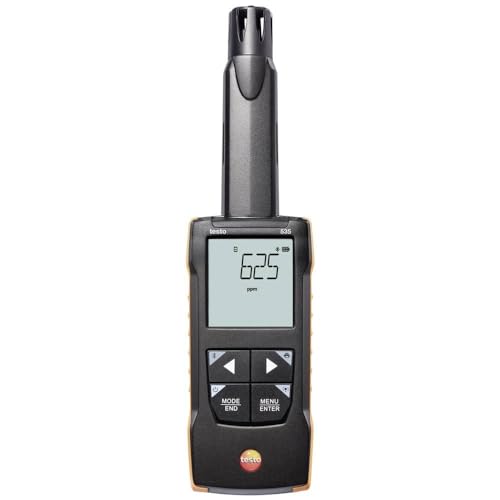 Testo 535 Detector digital de CO2 – Monitor de calidad del aire para mediciones precisas de dióxido de carbono de hasta 10000 ppm – Monitor de CO2 con alarmas audibles – Probador de calidad del aire